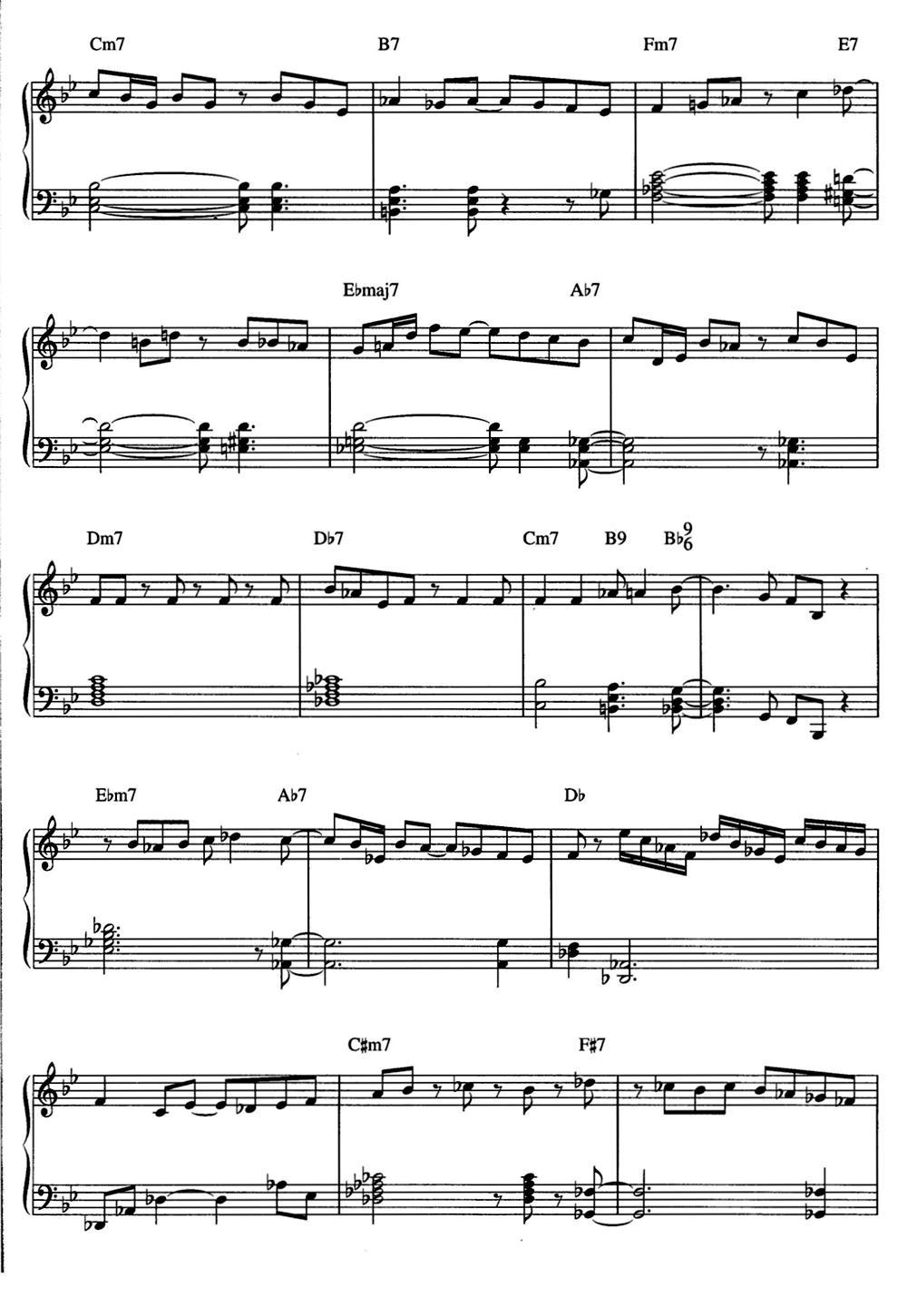 One Note Samba（samba de uma nota so）（爵士钢琴酒吧独奏钢琴谱）钢琴曲谱（图4）