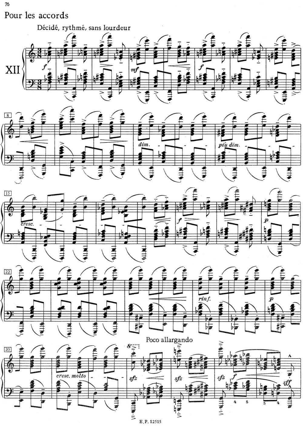 德彪西12首钢琴练习曲（12 和弦练习v1.0 accords）钢琴曲谱（图1）