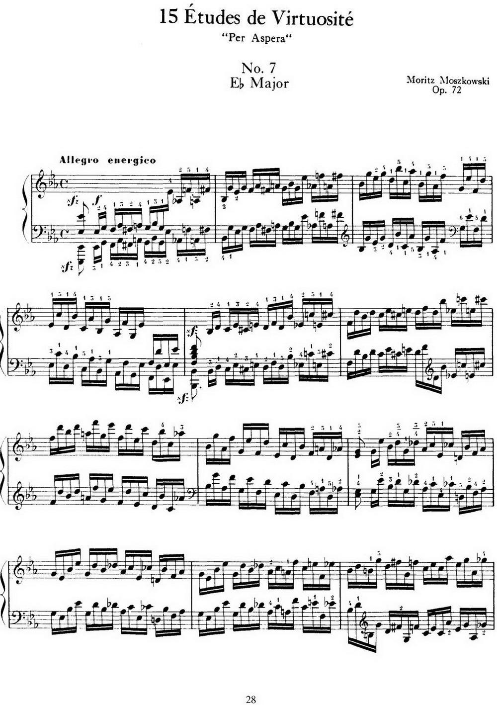 15 Etudes de Virtuosité Op.72 No.7（十五首钢琴练习曲之七）钢琴曲谱（图1）