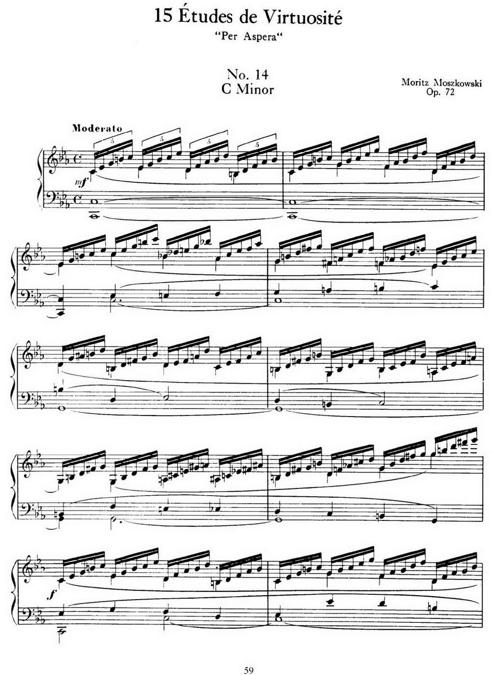 15 Etudes de Virtuosité Op.72 No.14（十五首钢琴练习曲之十四）钢琴曲谱（图1）