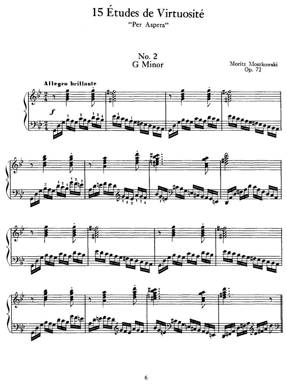 15 Etudes de Virtuosité, Op.72 No.2（十五首钢琴练习曲之二）钢琴曲谱（图1）