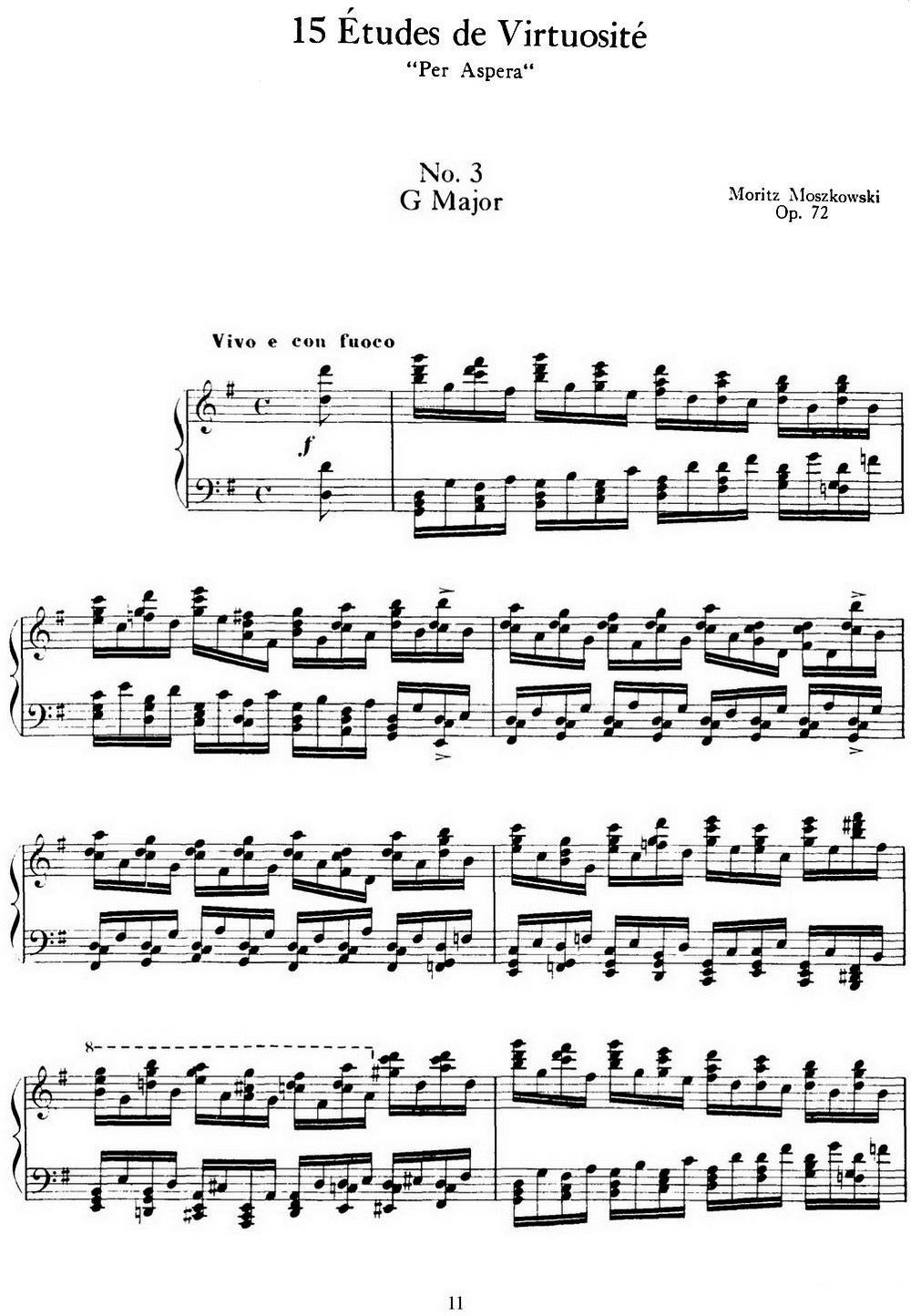 15 Etudes de Virtuosité Op.72 No.3 （十五首钢琴练习曲之三）钢琴曲谱（图1）