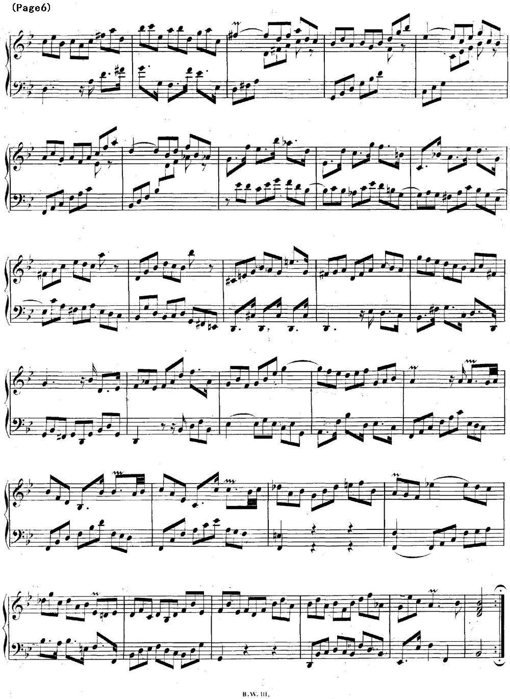 帕蒂塔6首德国组曲（No.1 降B大调 巴赫 Partita B-flat Major BWV825钢琴曲谱（图6）