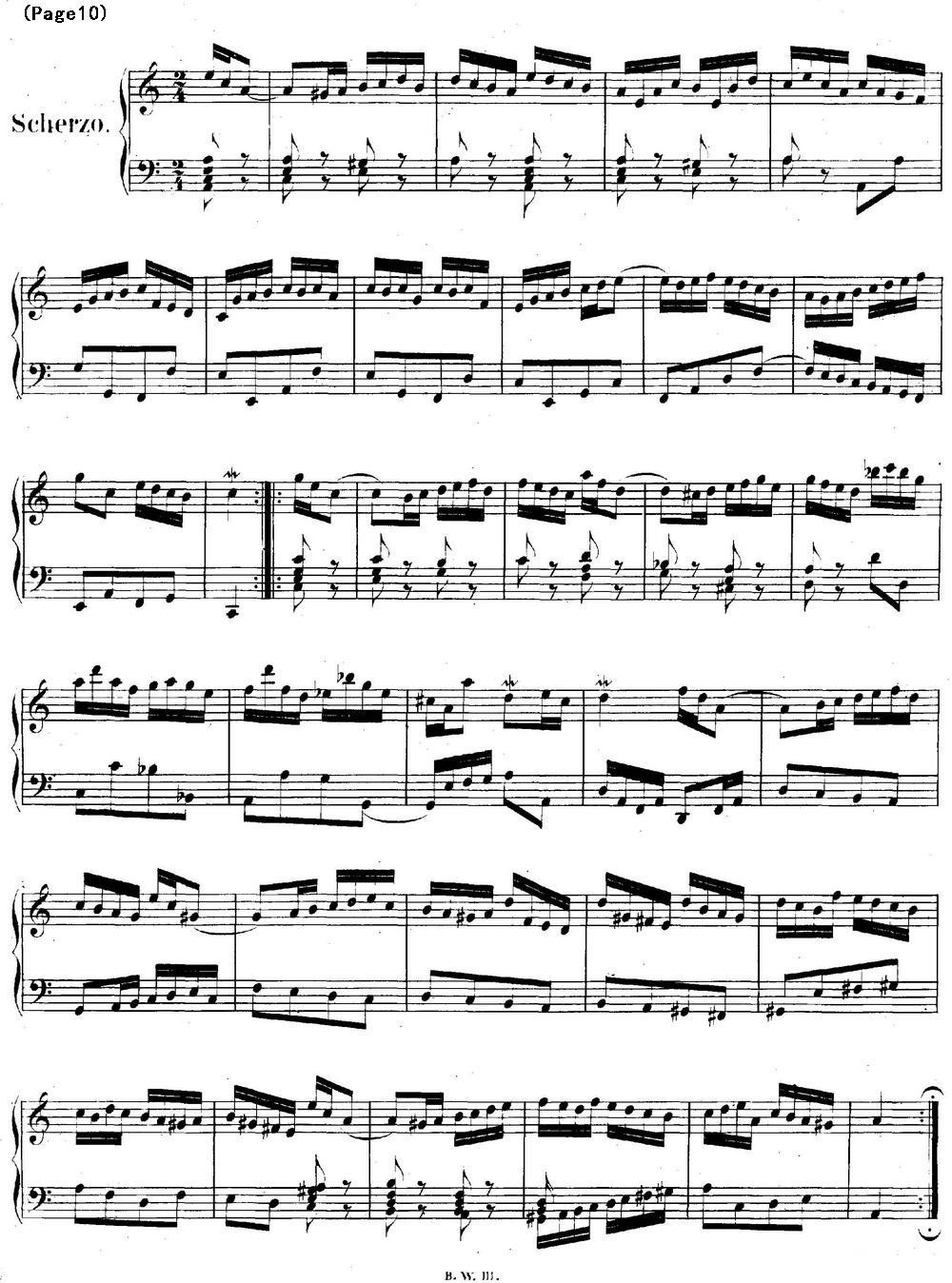 帕蒂塔6首德国组曲（No.3 a小调 巴赫 Partita a Minor BWV 827）钢琴曲谱（图10）