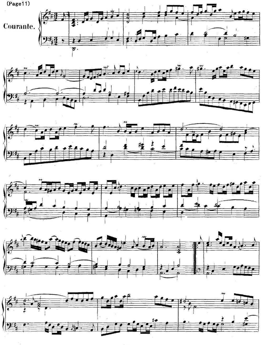 帕蒂塔6首德国组曲（No.4 D大调 巴赫 Partita D Major BWV 828）钢琴曲谱（图11）
