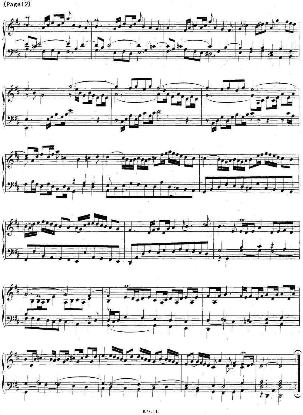 帕蒂塔6首德国组曲（No.4 D大调 巴赫 Partita D Major BWV 828）钢琴曲谱（图12）