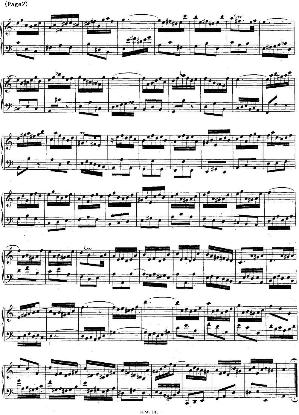 帕蒂塔6首德国组曲（No.3 a小调 巴赫 Partita a Minor BWV 827）钢琴曲谱（图2）