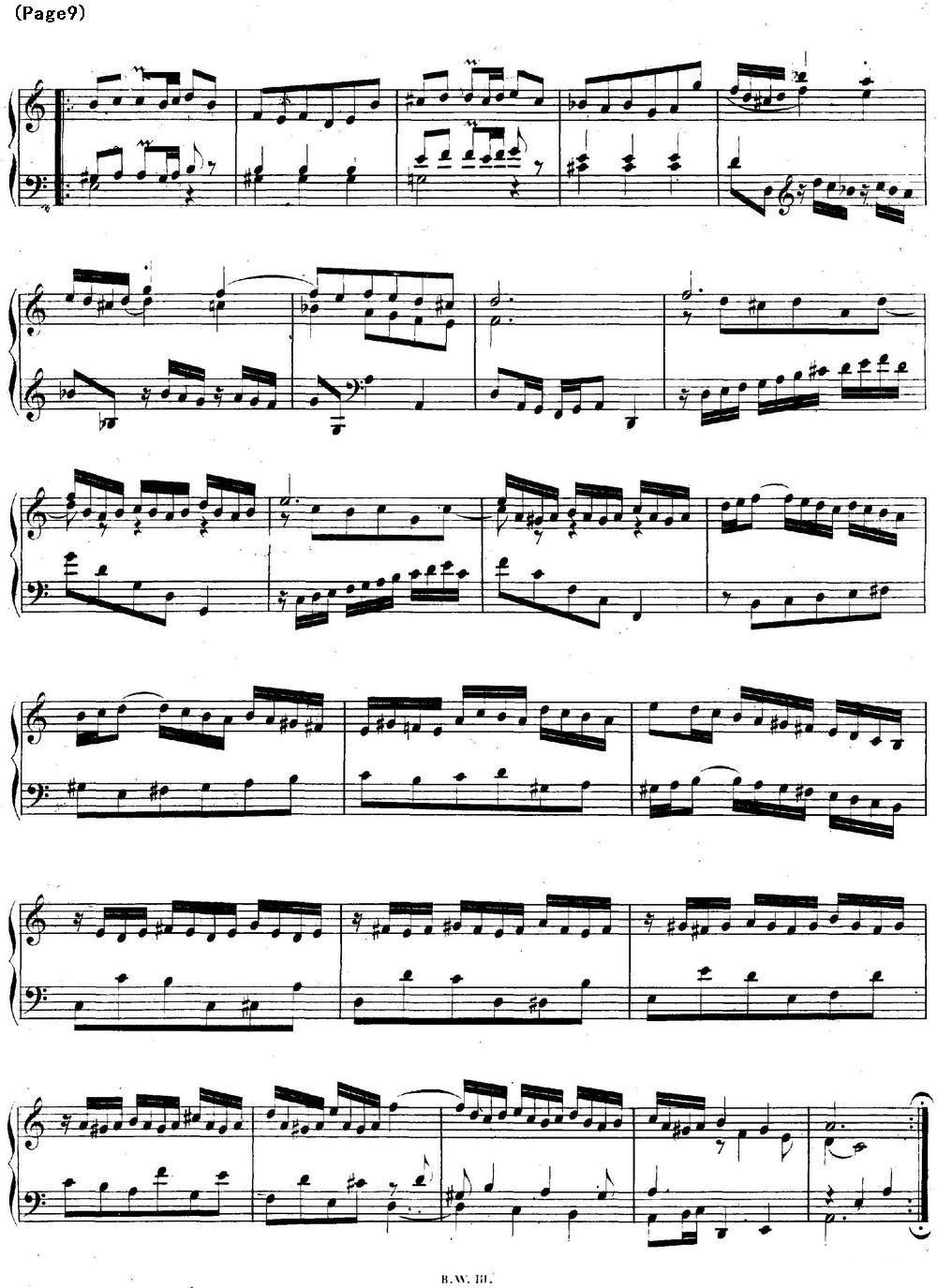 帕蒂塔6首德国组曲（No.3 a小调 巴赫 Partita a Minor BWV 827）钢琴曲谱（图9）