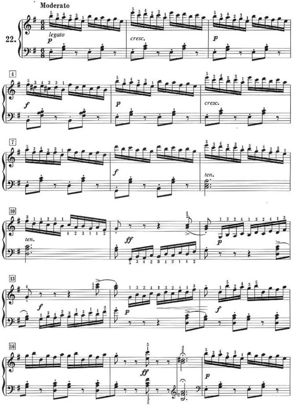 50首莱蒙钢琴练习曲 作品37（NO.22）钢琴曲谱（图1）