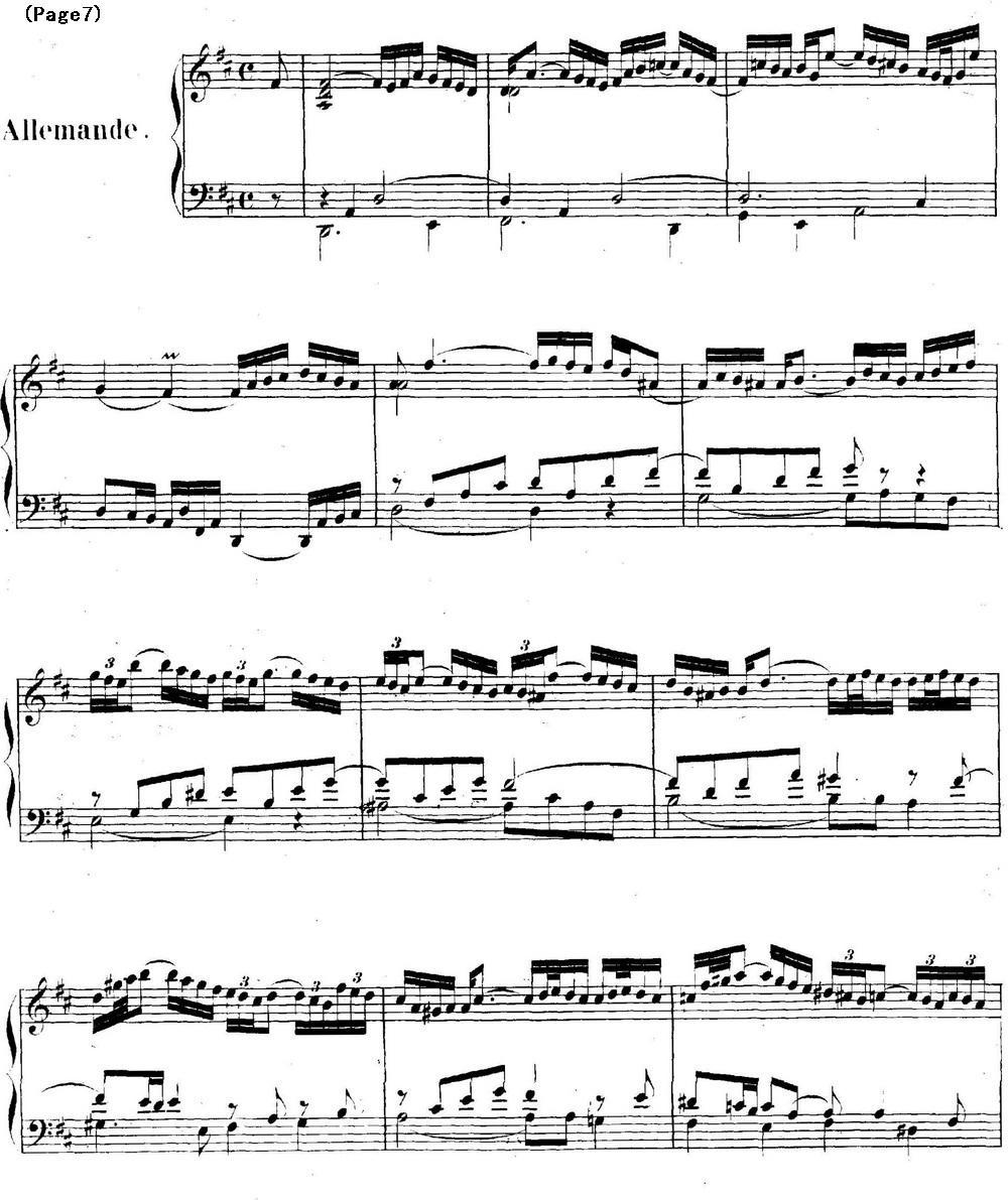 帕蒂塔6首德国组曲（No.4 D大调 巴赫 Partita D Major BWV 828）钢琴曲谱（图7）