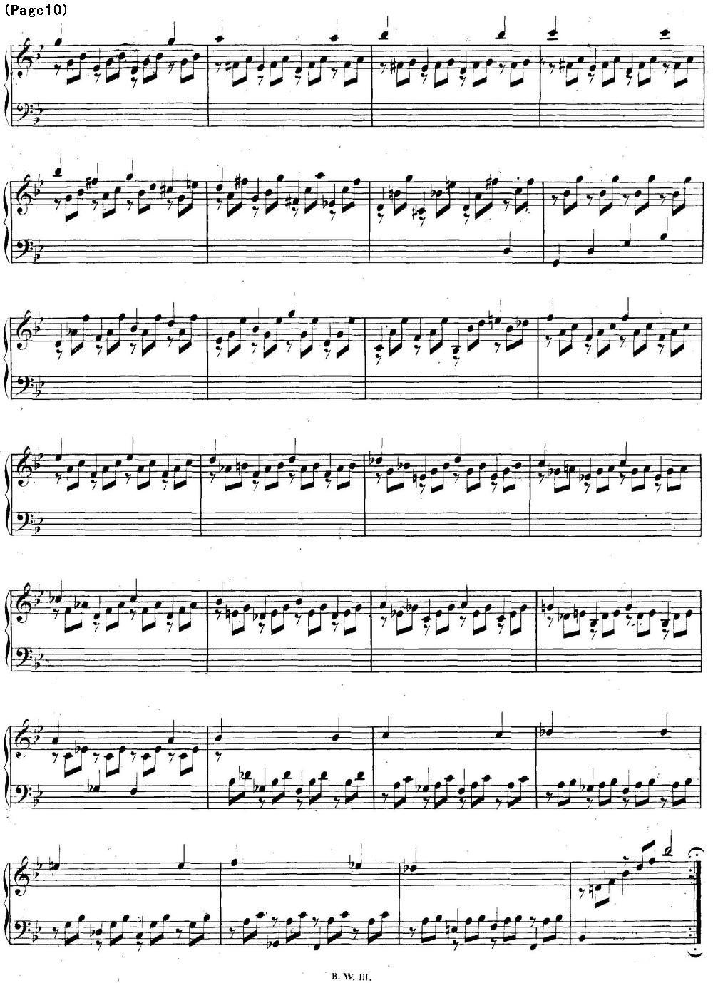 帕蒂塔6首德国组曲（No.1 降B大调 巴赫 Partita B-flat Major BWV825钢琴曲谱（图10）