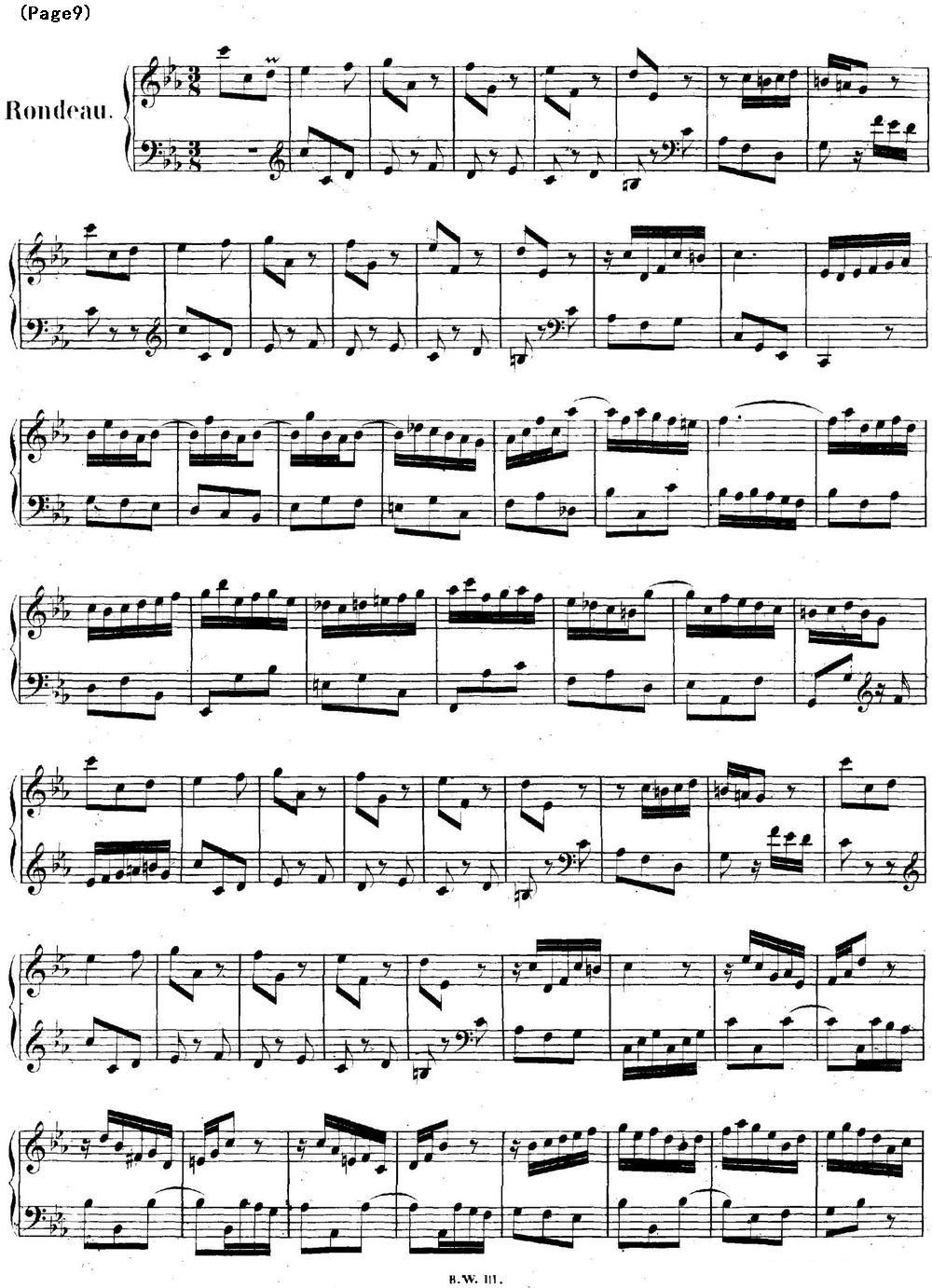 帕蒂塔6首德国组曲（No.2 c小调 巴赫 Partita c Minor BWV 826）钢琴曲谱（图9）