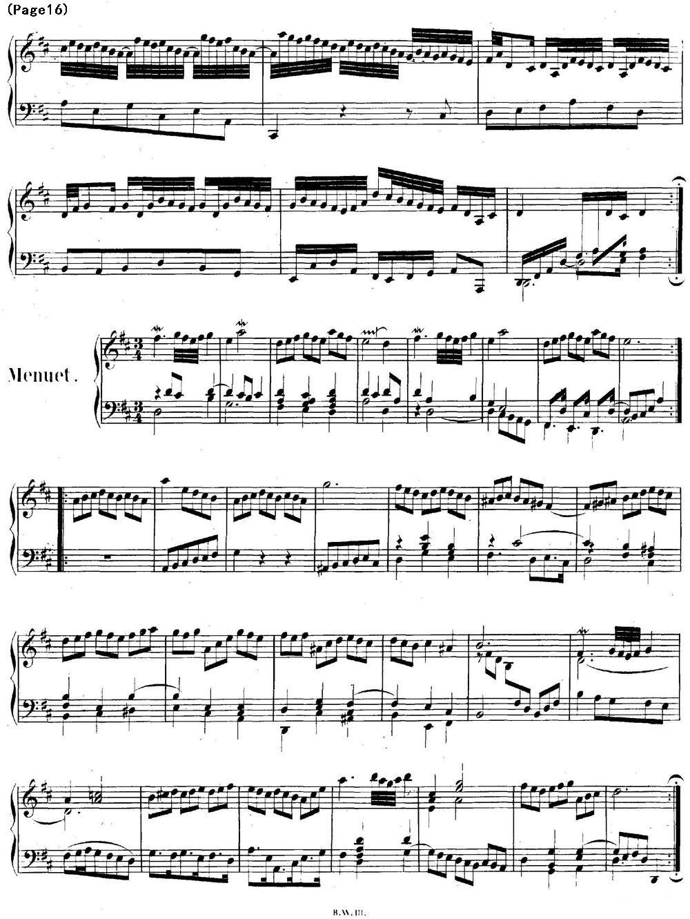 帕蒂塔6首德国组曲（No.4 D大调 巴赫 Partita D Major BWV 828）钢琴曲谱（图16）