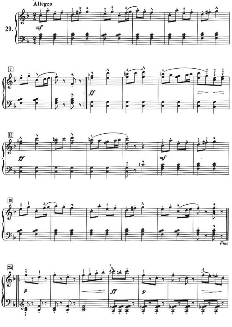 50首莱蒙钢琴练习曲 作品37（NO.29）钢琴曲谱（图1）