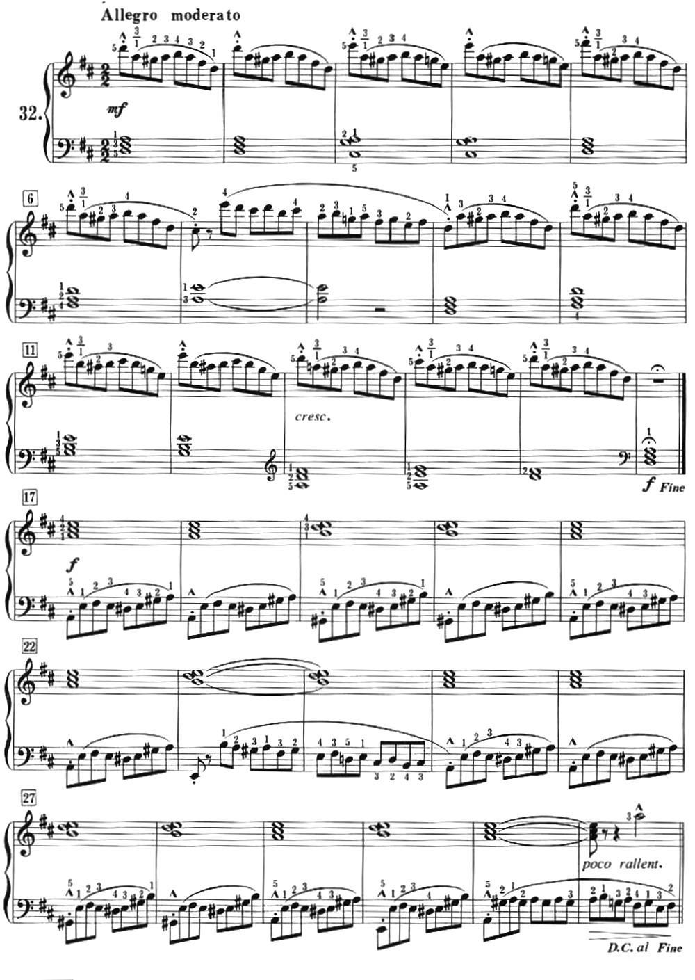 50首莱蒙钢琴练习曲 作品37（NO.32）钢琴曲谱（图1）