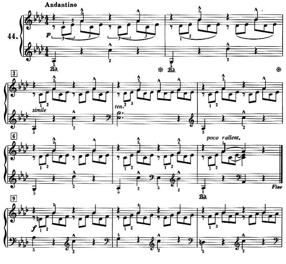 50首莱蒙钢琴练习曲 作品37（NO.44）钢琴曲谱（图1）