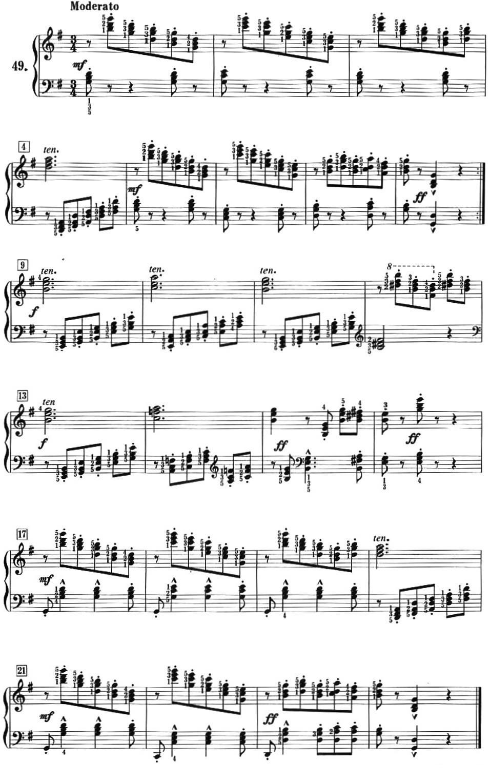 50首莱蒙钢琴练习曲 作品37（NO.49）钢琴曲谱（图1）