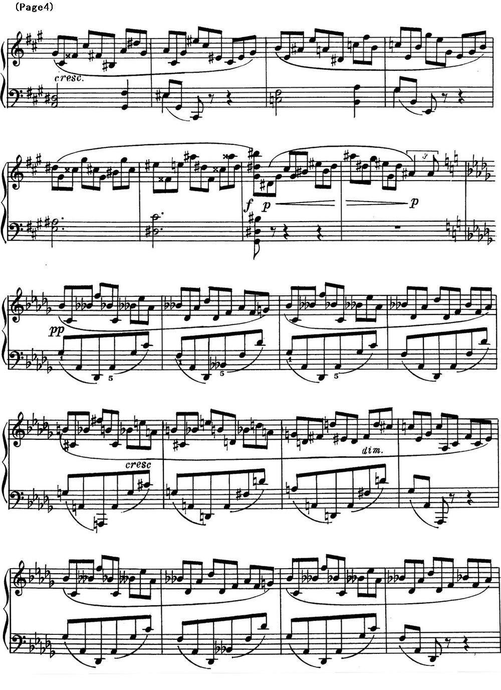 斯克里亚宾8首钢琴练习曲 Op42（No.1 Alexander Scriabin Etudes）钢琴曲谱（图4）