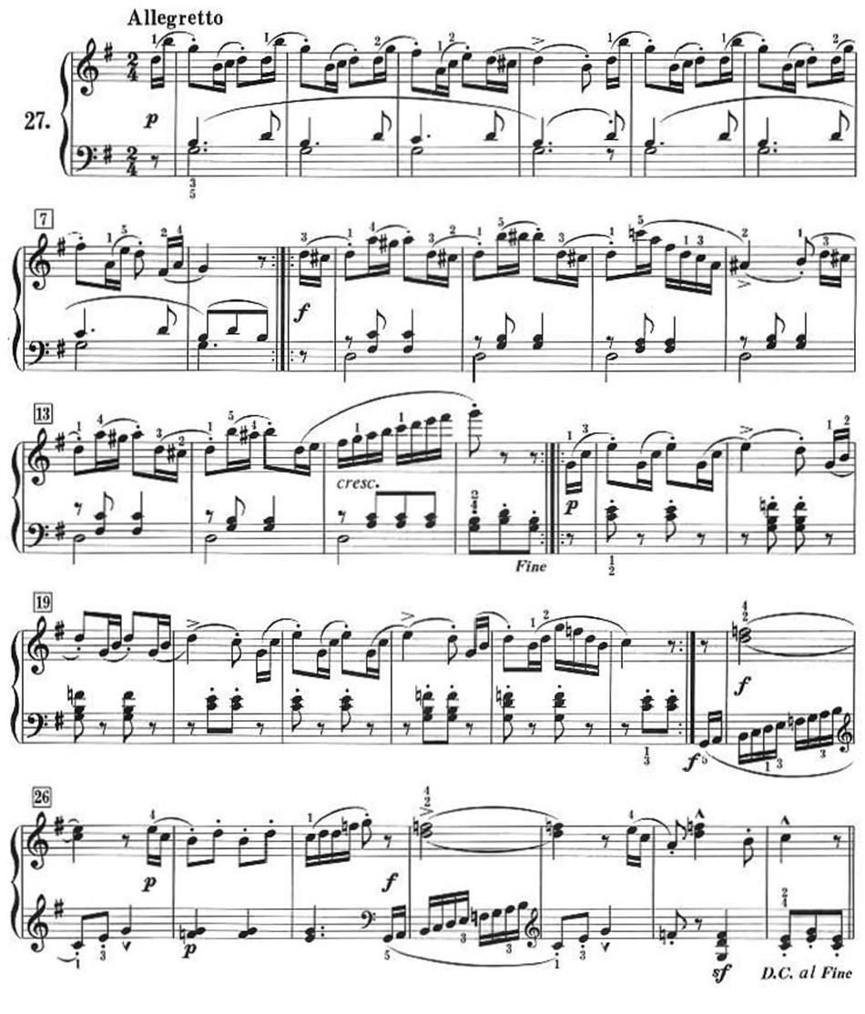 50首莱蒙钢琴练习曲 作品37（NO.27）钢琴曲谱（图1）