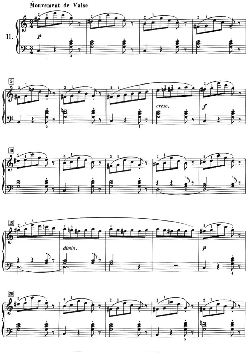 50首莱蒙钢琴练习曲 作品37（NO.11）钢琴曲谱（图1）