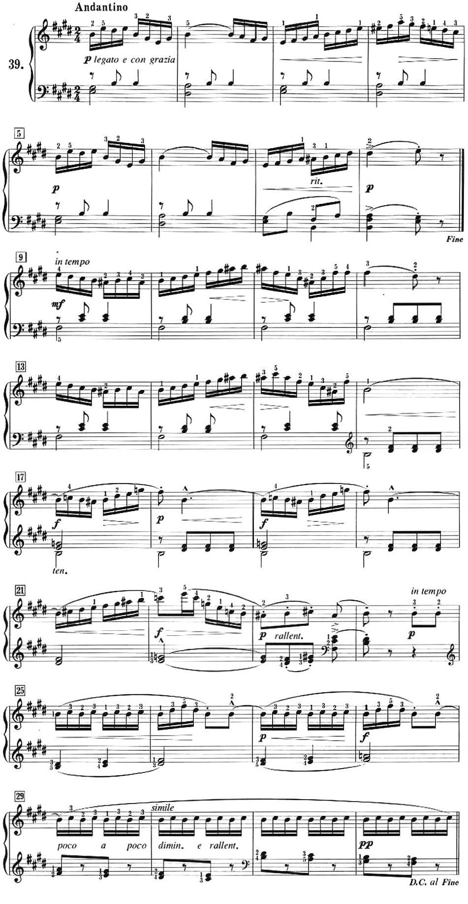 50首莱蒙钢琴练习曲 作品37（NO.39）钢琴曲谱（图1）