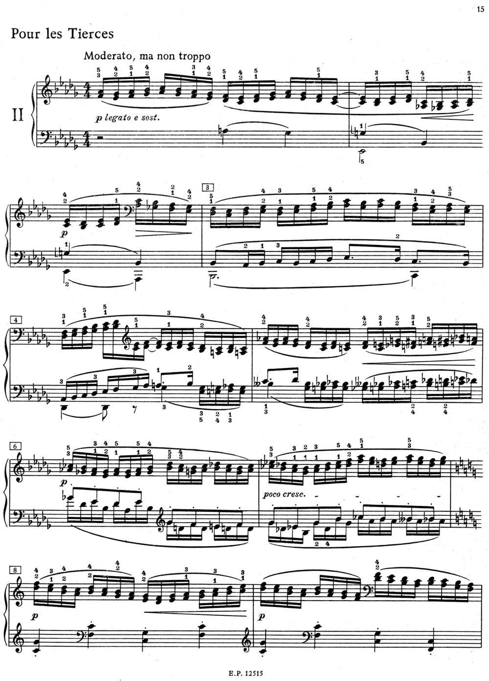 德彪西12首钢琴练习曲（2 三度练习v1.0 tierces）钢琴曲谱（图1）