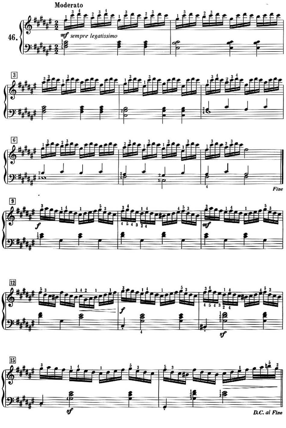 50首莱蒙钢琴练习曲 作品37（NO.46）钢琴曲谱（图1）