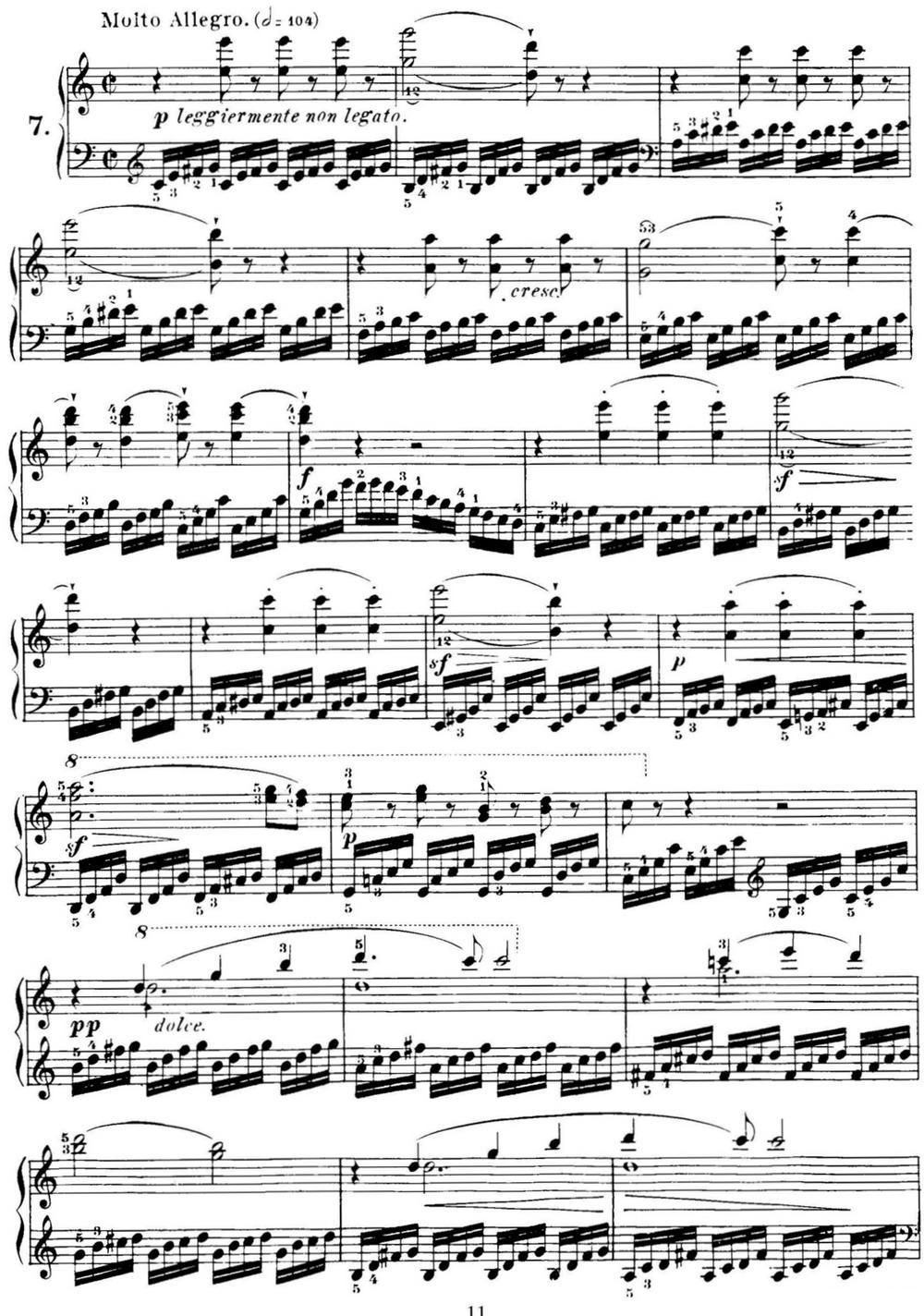 40首车尔尼Op.299钢琴快速练习曲（NO.7）钢琴曲谱（图1）