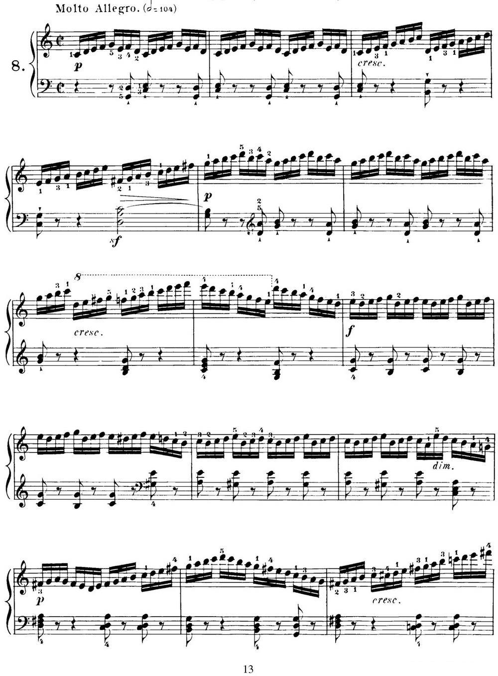 40首车尔尼Op.299钢琴快速练习曲（NO.8）钢琴曲谱（图1）