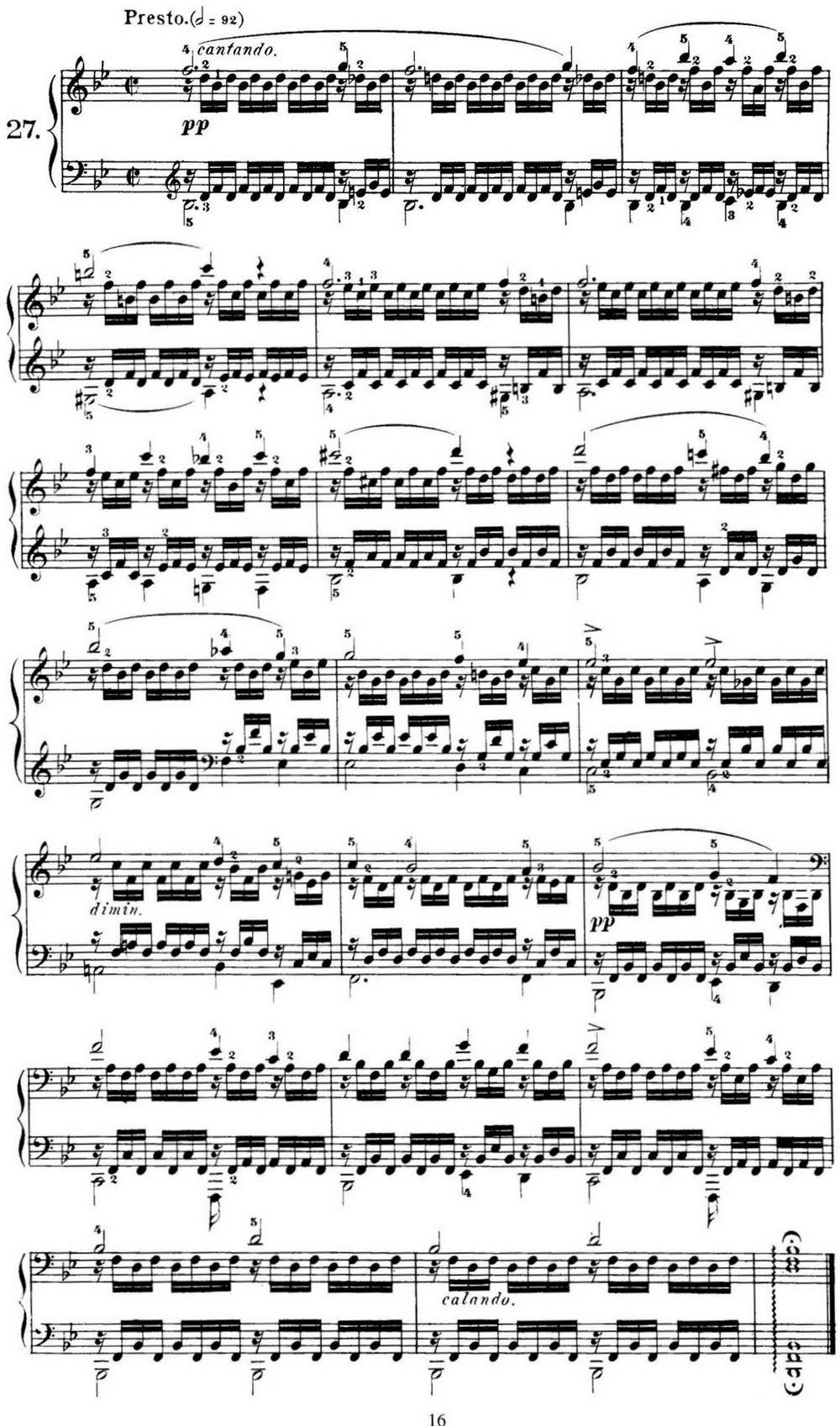 40首车尔尼Op.299钢琴快速练习曲（NO.27）钢琴曲谱（图1）