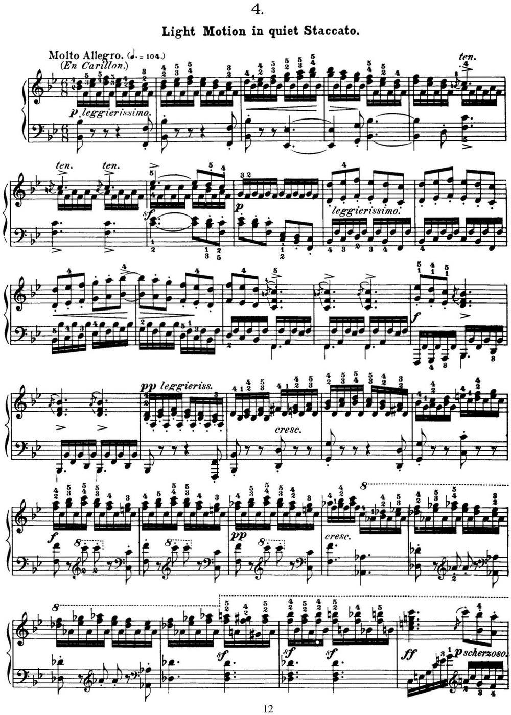 50首车尔尼Op.740钢琴手指灵巧技术练习曲（NO.4）钢琴曲谱（图1）