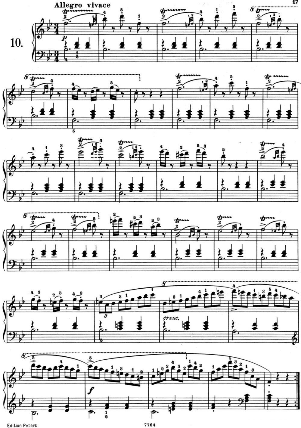 25首车尔尼Op.748练习曲（NO.10）钢琴曲谱（图1）