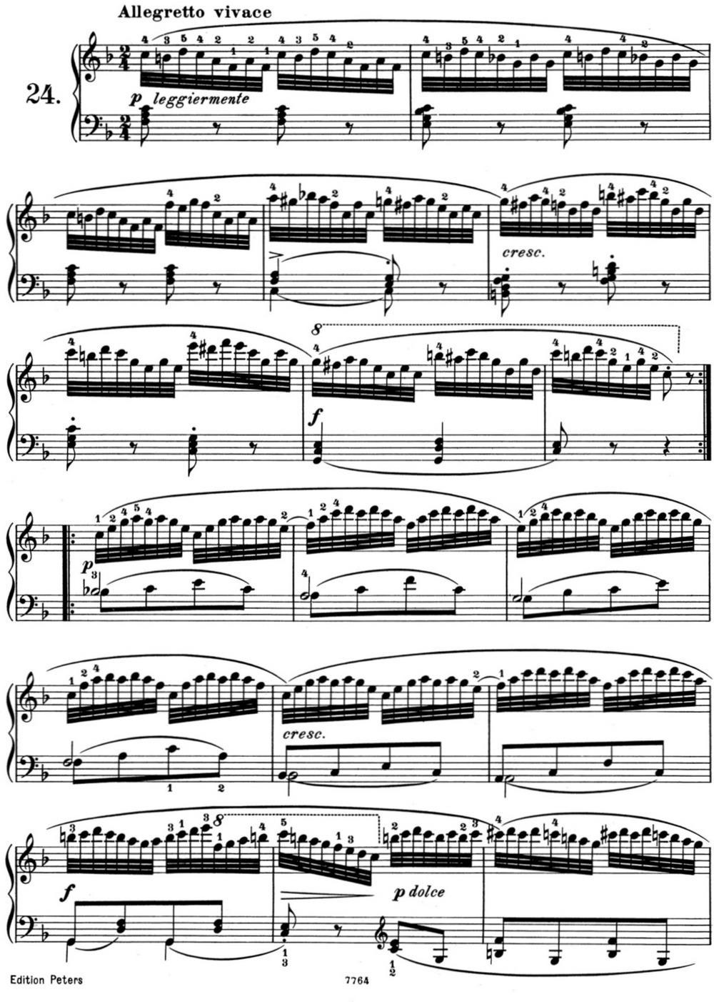 25首车尔尼Op.748练习曲（NO.24）钢琴曲谱（图1）