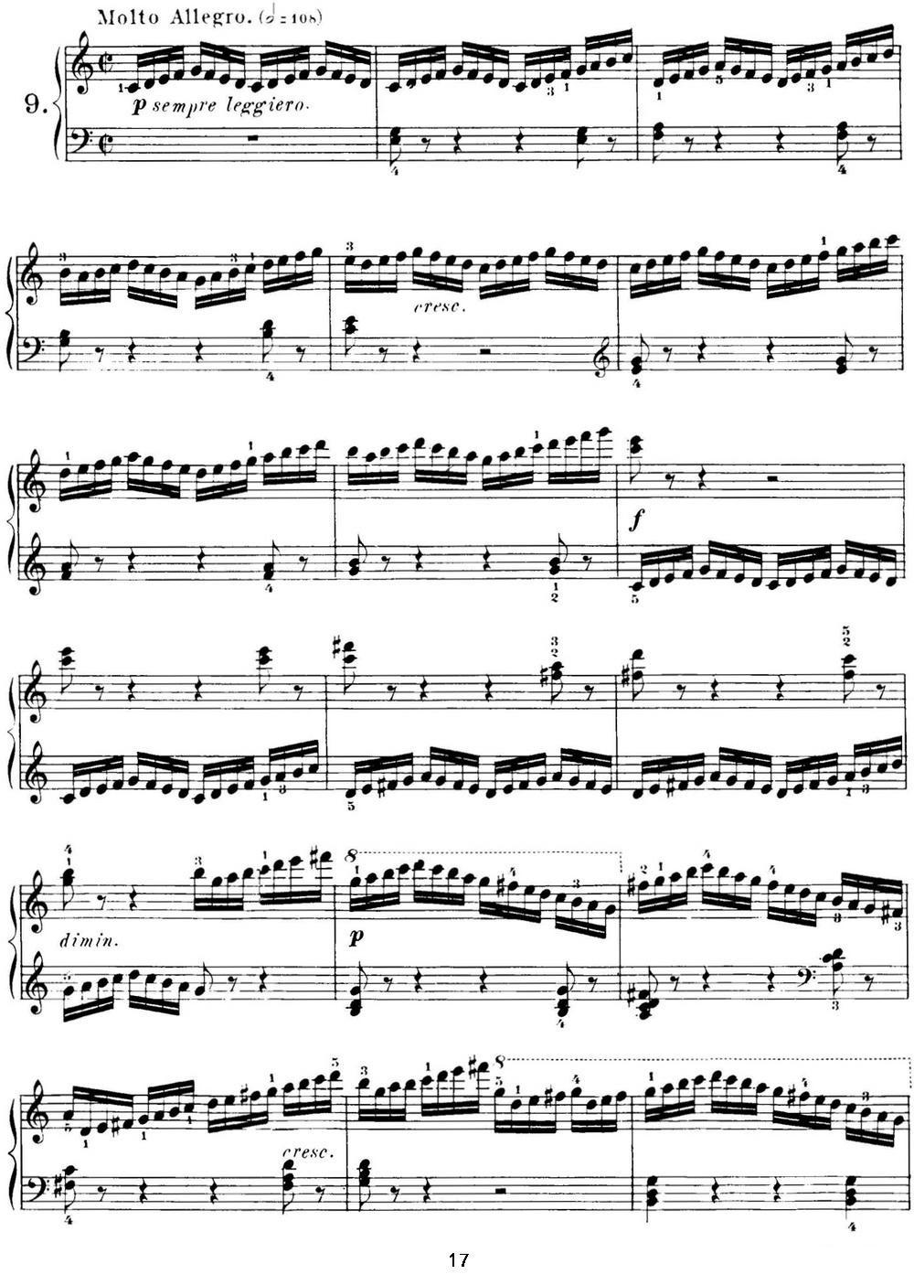 40首车尔尼Op.299钢琴快速练习曲（NO.9）钢琴曲谱（图1）