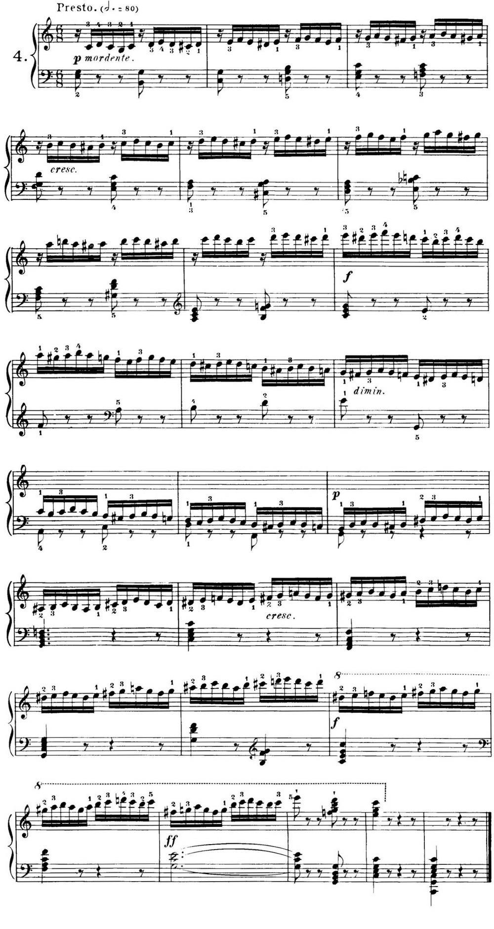 40首车尔尼Op.299钢琴快速练习曲（NO.4）钢琴曲谱（图1）