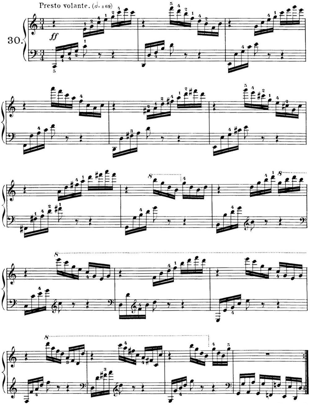 40首车尔尼Op.299钢琴快速练习曲（NO.30）钢琴曲谱（图1）