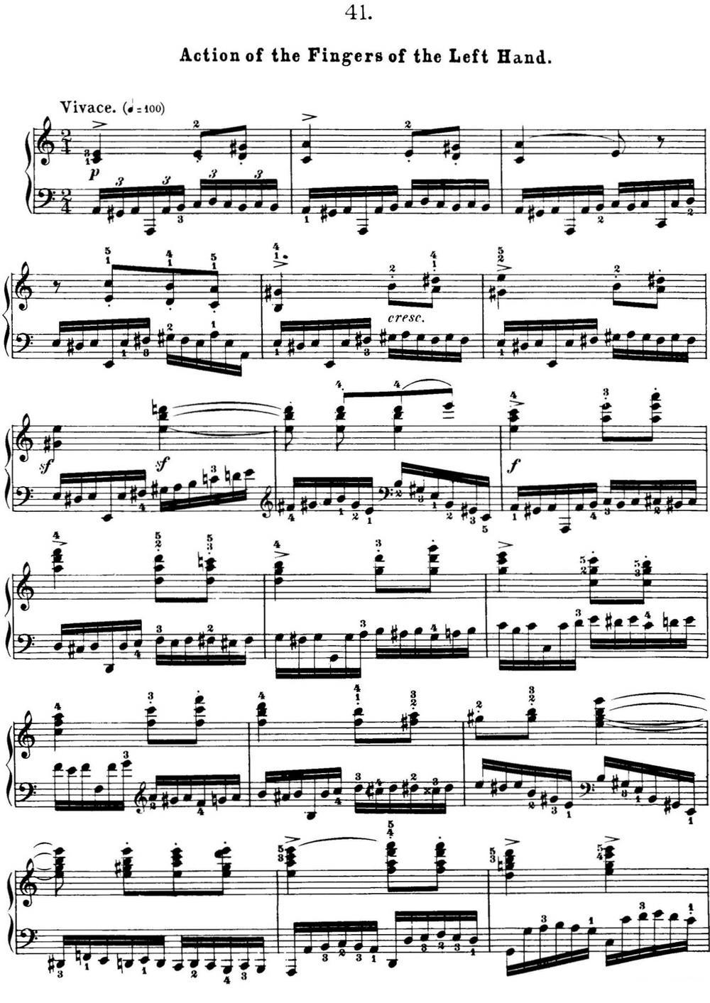 50首车尔尼Op.740钢琴手指灵巧技术练习曲（NO.41）钢琴曲谱（图1）