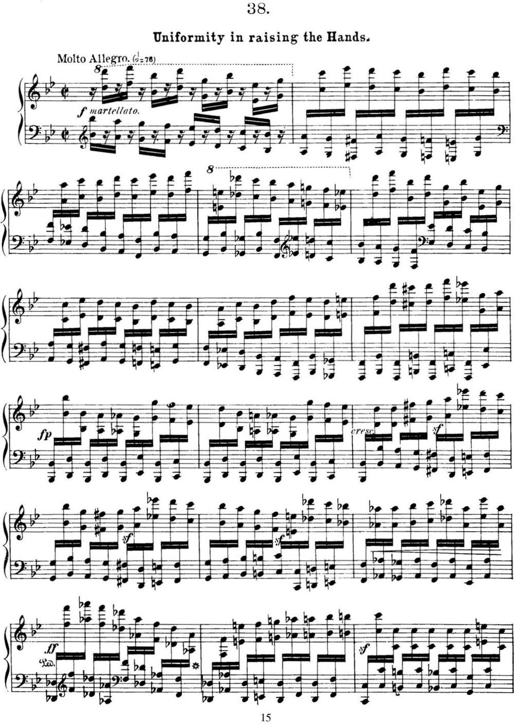 50首车尔尼Op.740钢琴手指灵巧技术练习曲（NO.38）钢琴曲谱（图1）