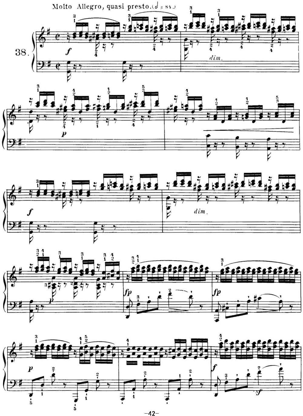 40首车尔尼Op.299钢琴快速练习曲（NO.38）钢琴曲谱（图1）