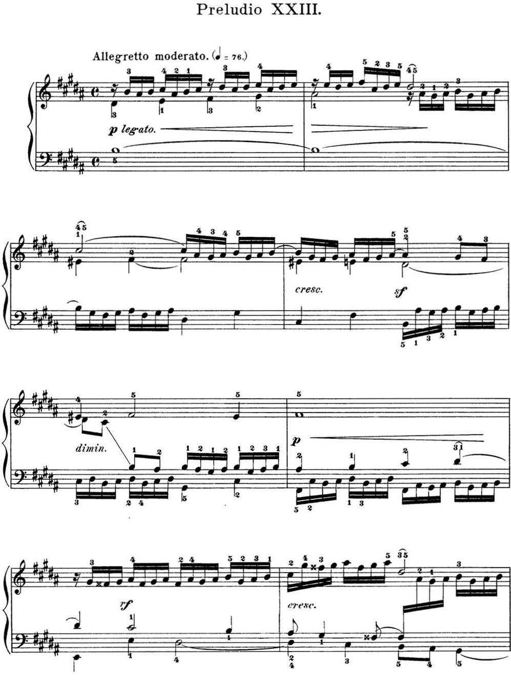 巴赫《平均律钢琴曲集·第一卷》之前奏曲（NO.23）钢琴曲谱（图1）