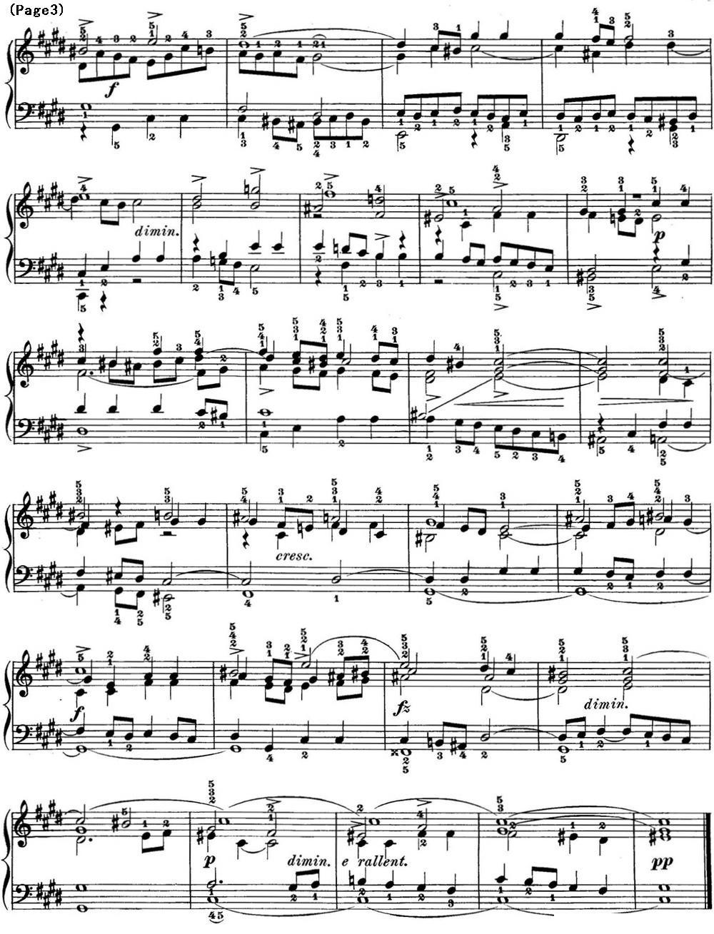 巴赫《平均律钢琴曲集·第一卷》之前奏曲（NO.4）钢琴曲谱（图3）
