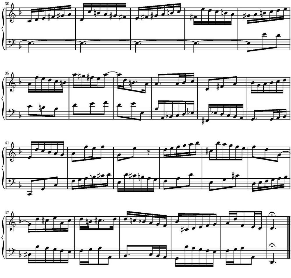 15首巴赫二部创意曲集（NO.4）钢琴曲谱（图2）