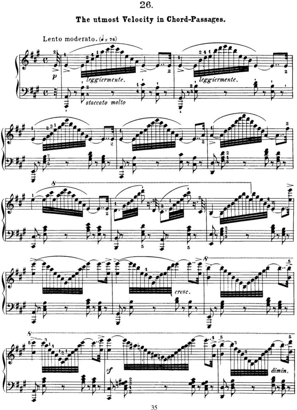 50首车尔尼Op.740钢琴手指灵巧技术练习曲（NO.26）钢琴曲谱（图1）