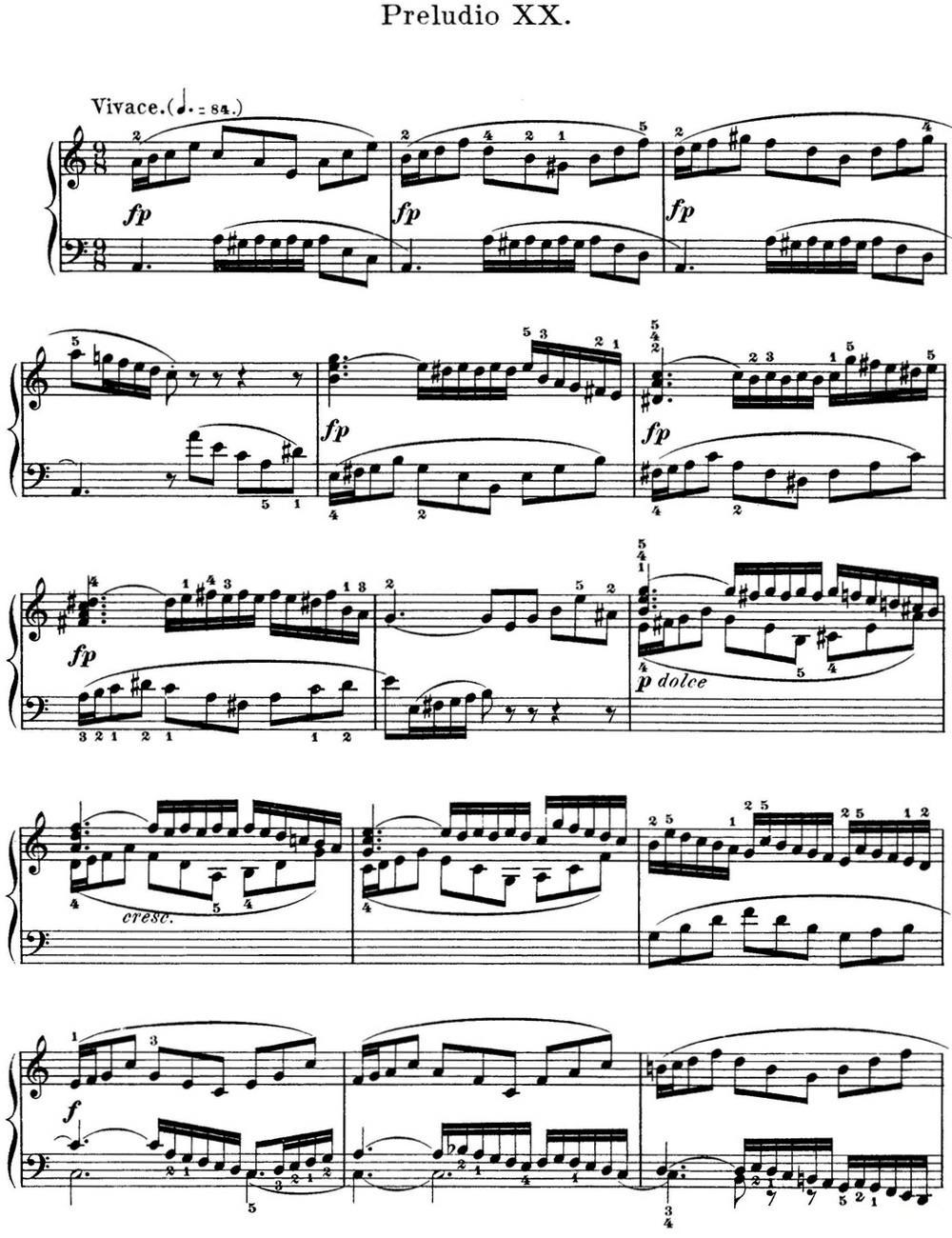 巴赫《平均律钢琴曲集·第一卷》之前奏曲（NO.20）钢琴曲谱（图1）