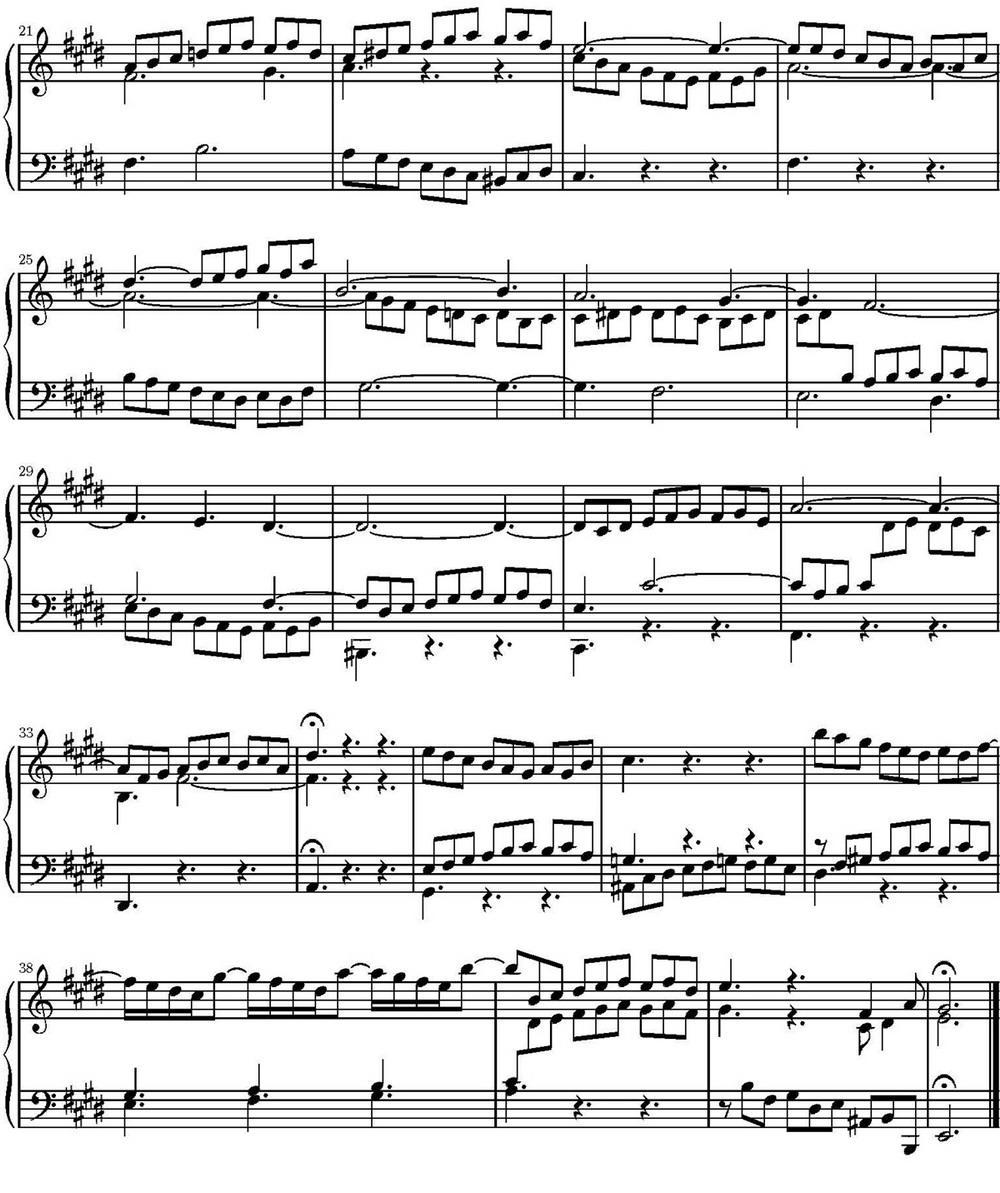15首巴赫三部创意曲集（NO.6）钢琴曲谱（图2）
