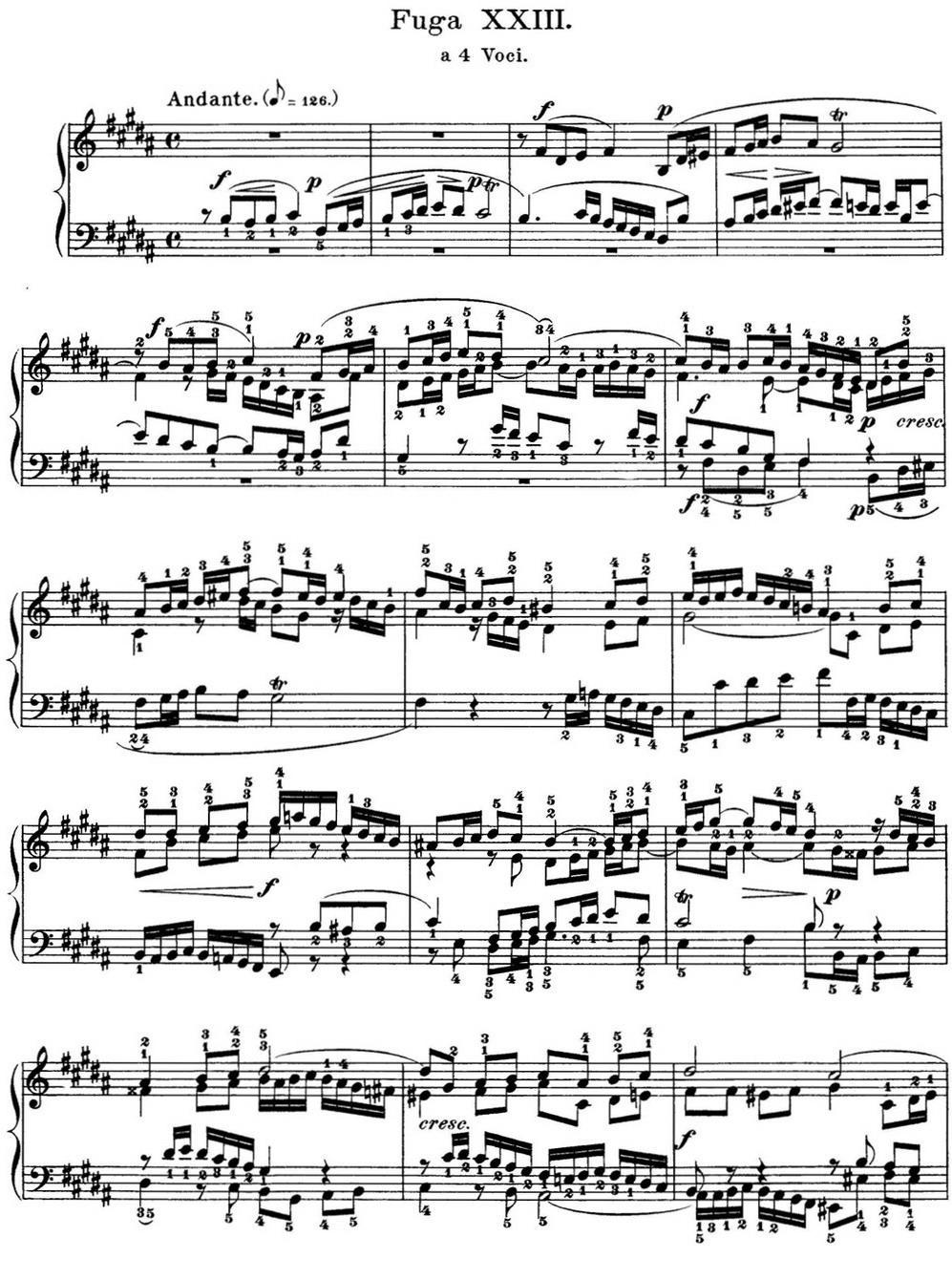 巴赫《平均律钢琴曲集·第一卷》之赋格曲（NO.23）钢琴曲谱（图1）