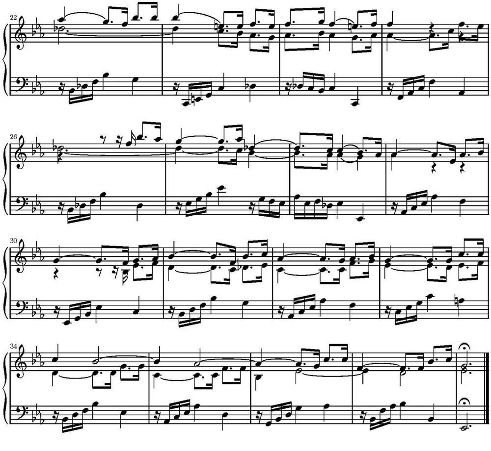 15首巴赫三部创意曲集（NO.5）钢琴曲谱（图2）