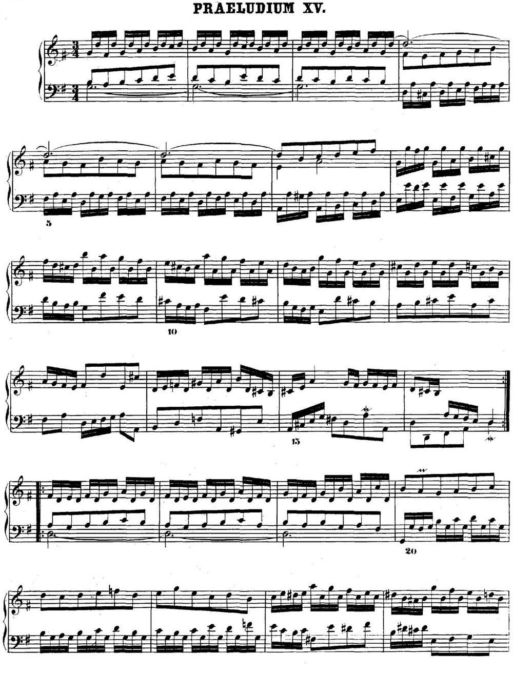 巴赫《平均律钢琴曲集·第二卷》之前奏曲（NO.15）钢琴曲谱（图1）