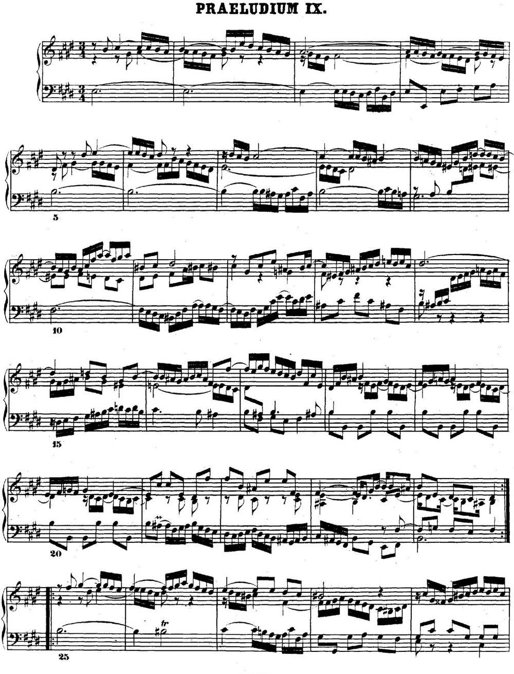 巴赫《平均律钢琴曲集·第二卷》之前奏曲（NO.9）钢琴曲谱（图1）
