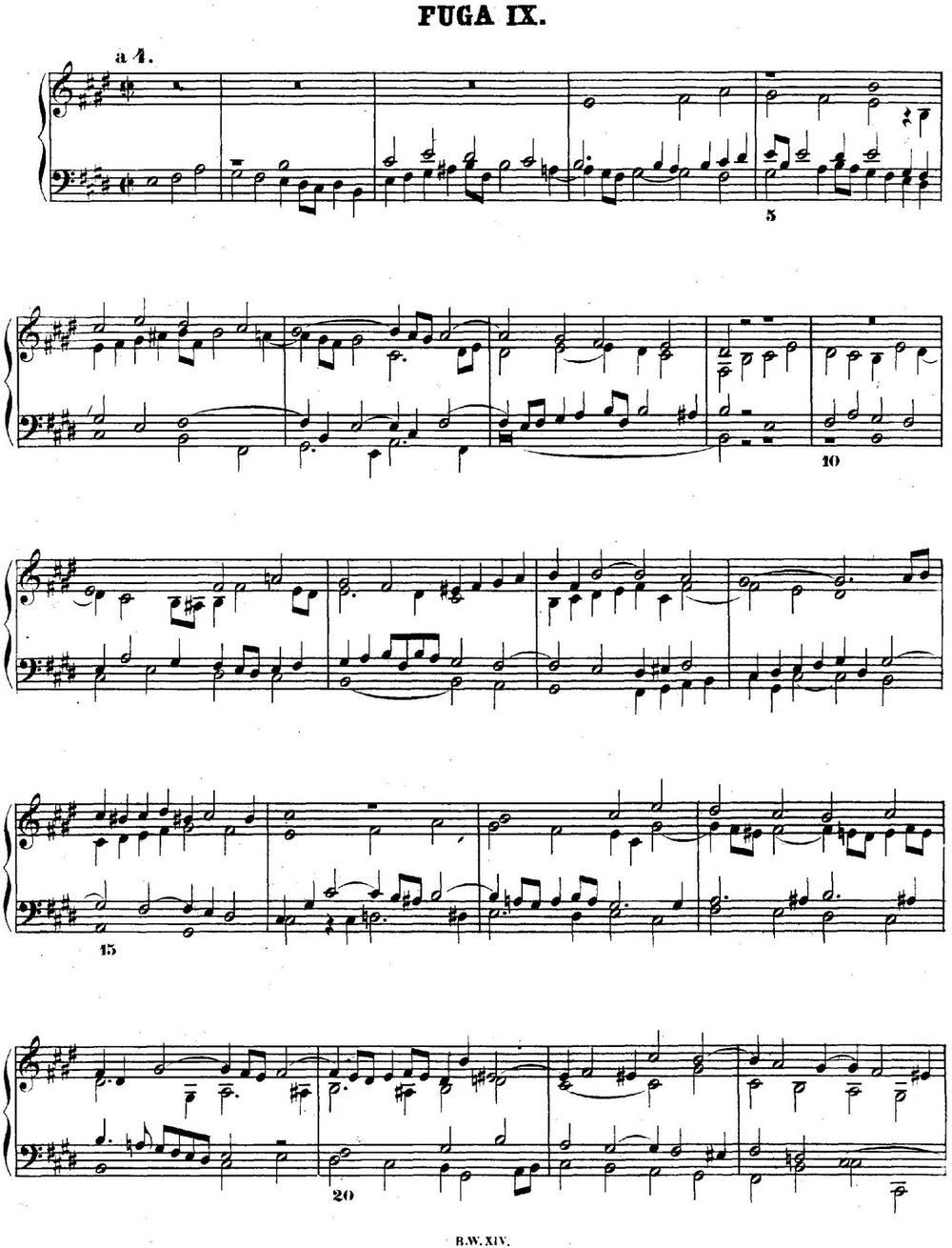 巴赫《平均律钢琴曲集·第二卷》之赋格曲（NO.9）钢琴曲谱（图1）